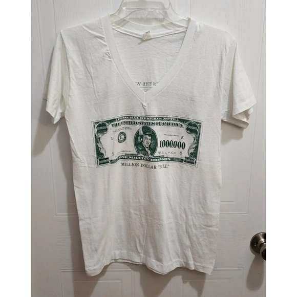 Vtg Stedman Women's V Neck T Shirt "Million Dollar Bill" Elliott #9 White Size M - Picture 2 of 12